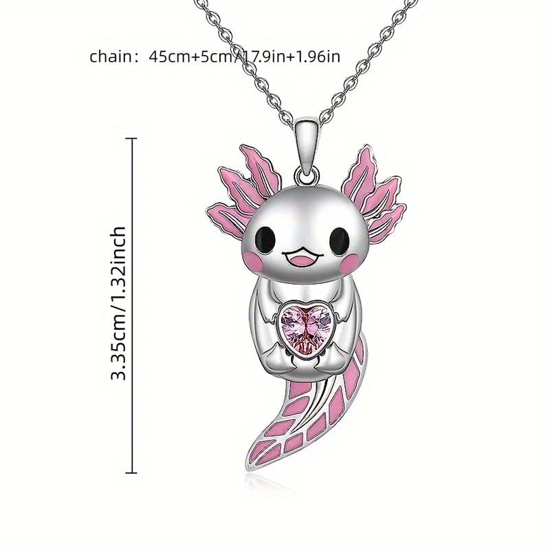 Women's Fashionable Axolotl Pendant Necklace, Holiday Gift